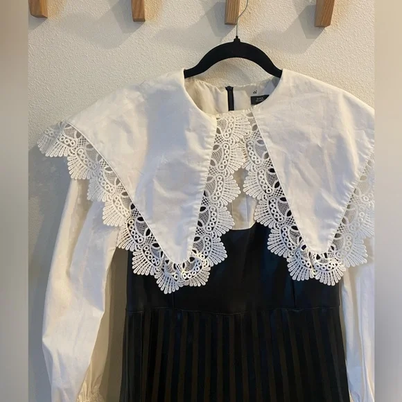 River Island Black and White Formal Dress with Lace - Picture 2 of 8